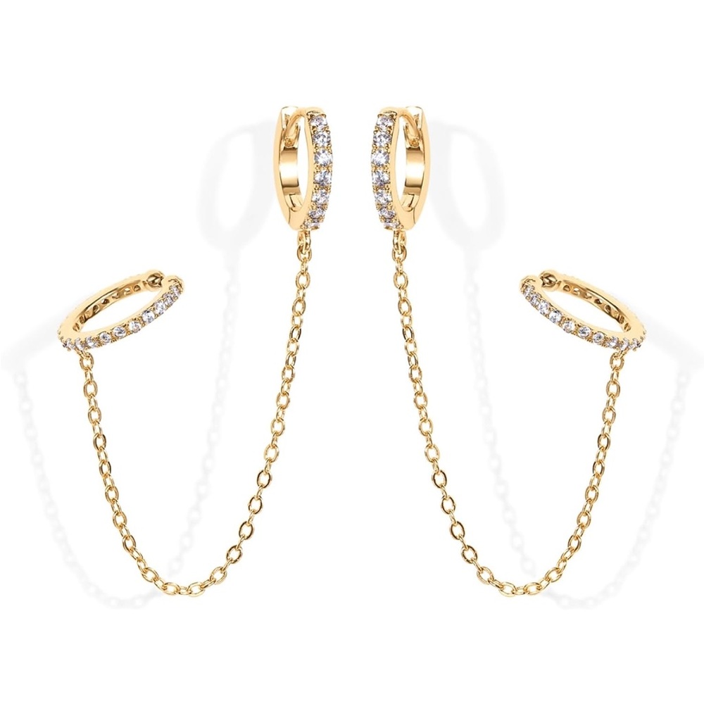 Pavoi Gold Chain Hoop Earrings